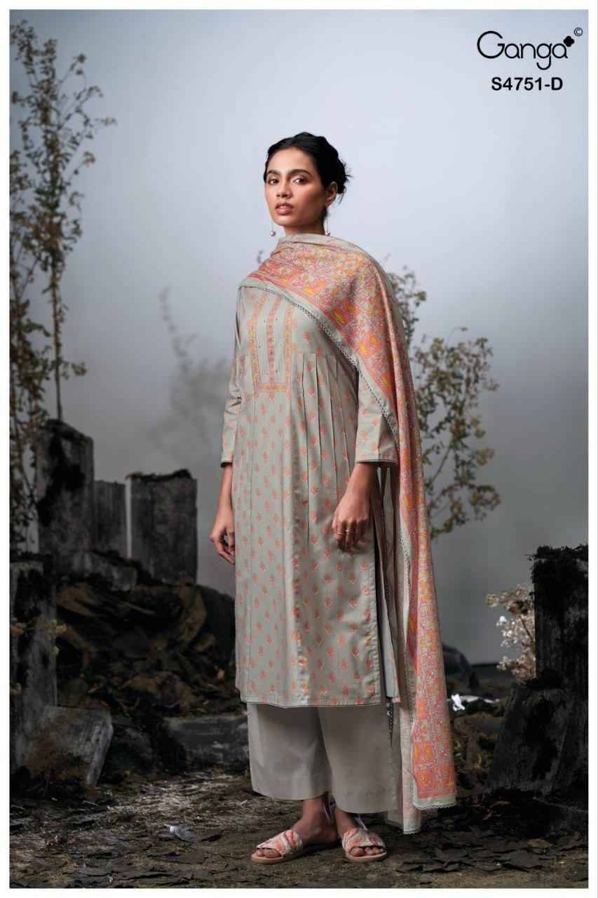 JASHVI 4751 Series By Ganga Fashion Beautiful Festive Suits Stylish Colorful Fancy Casual Wear & Ethnic Wear PREMIUM COTTON Dresses At Wholesale Price